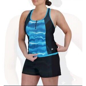 ZeroXposur Womens Scuba Racerback Tankini Swimsuit Top PACIFIC SMALL NWT